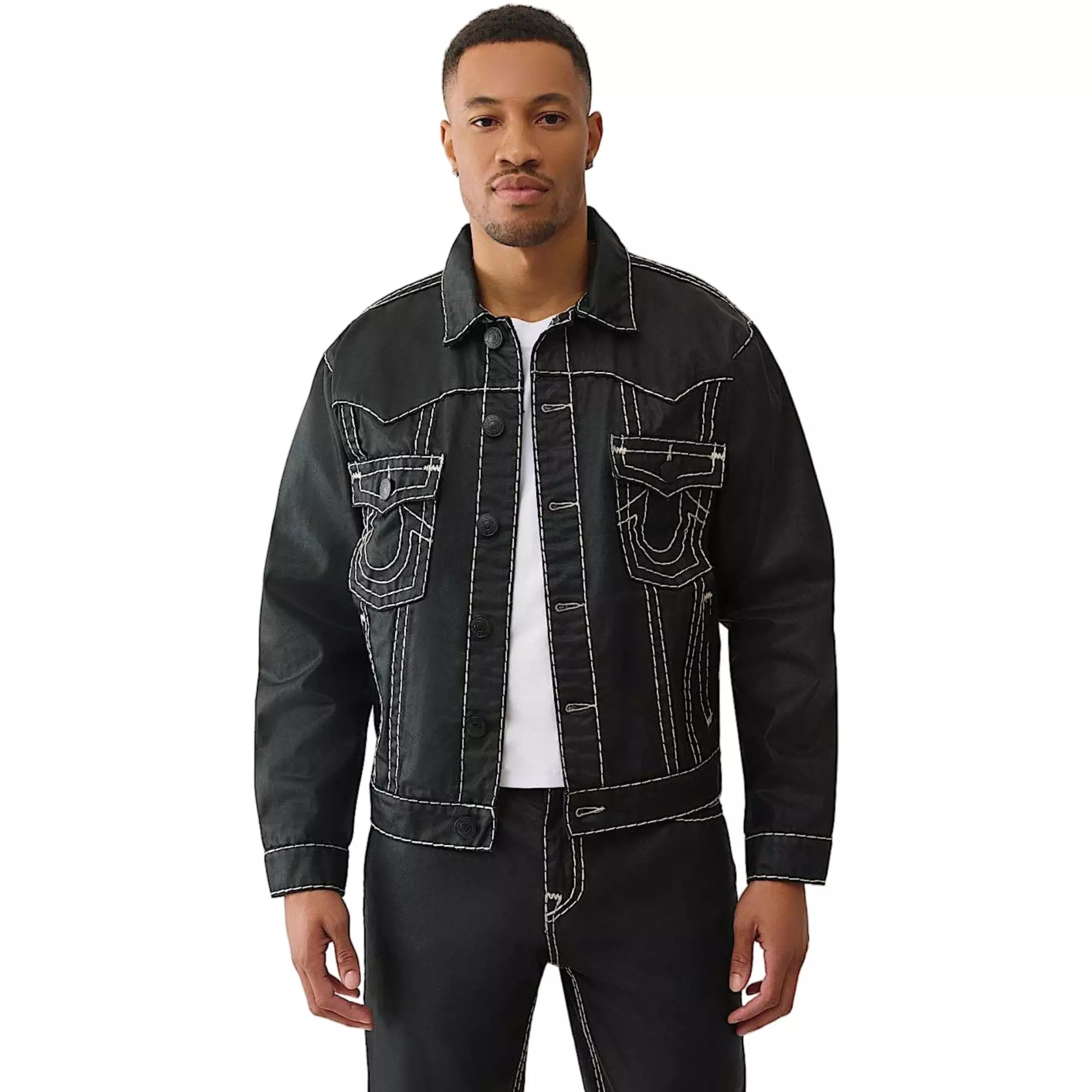 True Religion Oversized Super T Coated Jacket | Hibbett